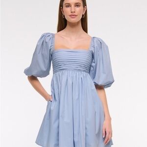 Abercrombie & Fitch Emerson poplin puff sleeve mini dress